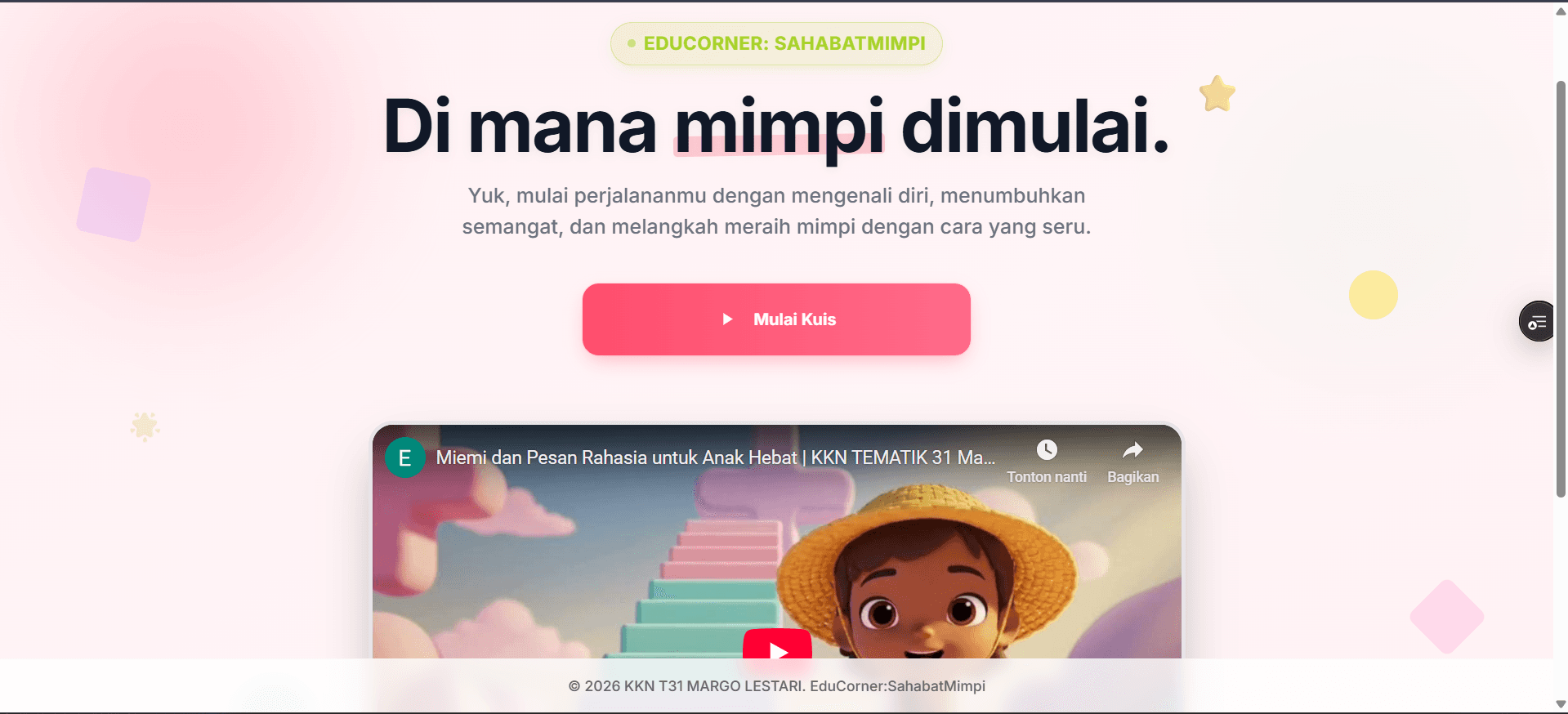EduCorner: SahabatMimpi (KKN Project – Desa Margo Lestari)