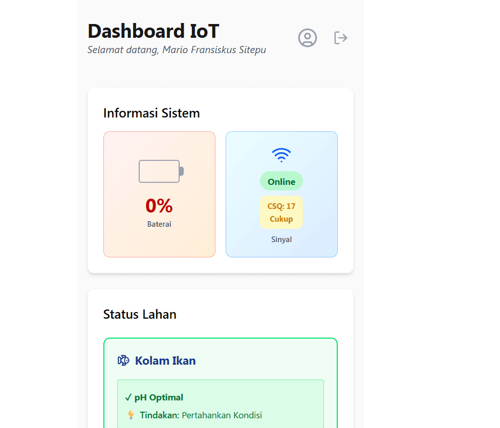 TEGASU — Web IoT Monitoring pH & Ketinggian Air